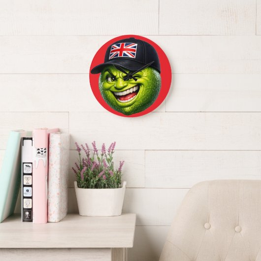 British Union Jack cap wall clock Grote Klok (Leeskamer)