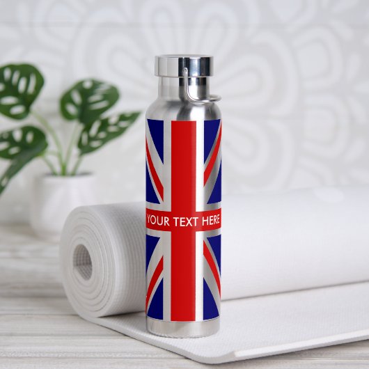 British Union Jack flag custom water bottle Waterfles (Yoga (Gedraaid)  )