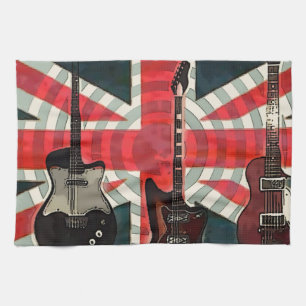 British Union Jack Flag Rock Roll Electric Guitar Theedoek