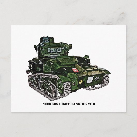 British Vickers Light Tank VI B Briefkaart (Voorkant)