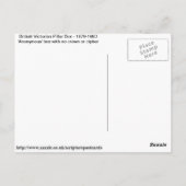 British Victoriaans Pillar Box Briefkaart (Achterkant)