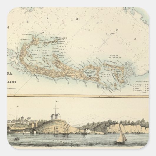 British West Indian Possessions Vierkante Sticker (Voorkant)