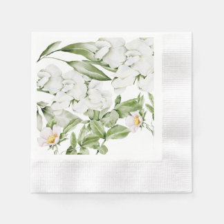 BRITISH WHITE FLORAL WATERVERF ART NAPKINS SERVET