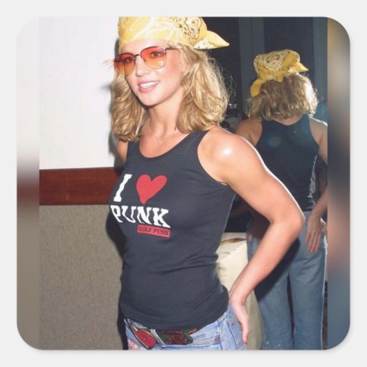 Britney Spears I >3Punk Vierkante Sticker (Voorkant)