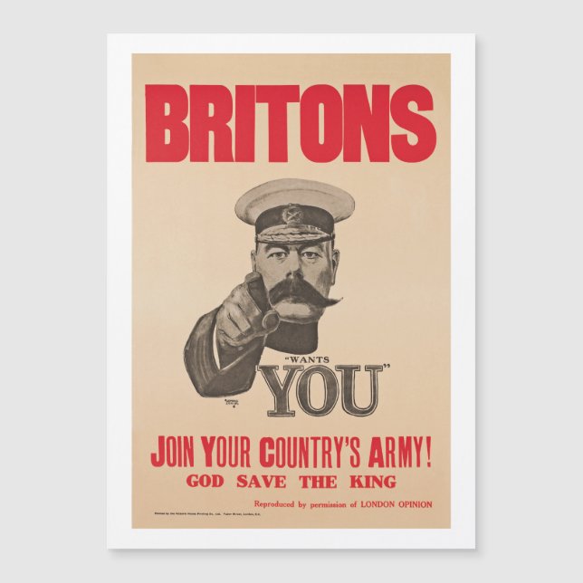 Britons Lord Kitchener wil je WWI Propaganda (Voorkant)