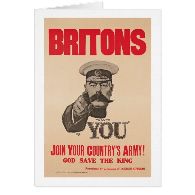 Britons Lord Kitchener wil je WWI Propaganda (Voorkant)
