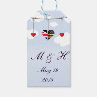 Brits Amerikaans Liefdesharten koninklijk huwelijk Cadeaulabel