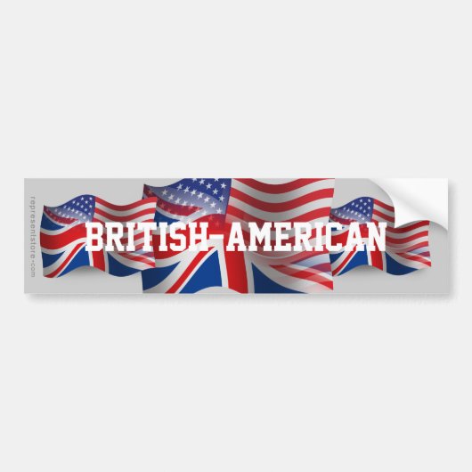 Brits-Amerikaanse golfvlag Bumpersticker (Voorkant)