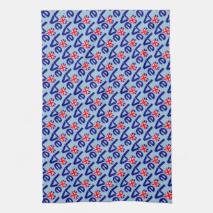 Brits Blauw LIEFDE Getegeld VK Hart Vlag Theedoek