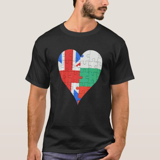 Brits Bulgaarse vlag Heart T-shirt (Voorkant)