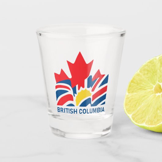 Brits-Columbia Vlag Canada  Souvenirs Shot Glas (Voorkant)