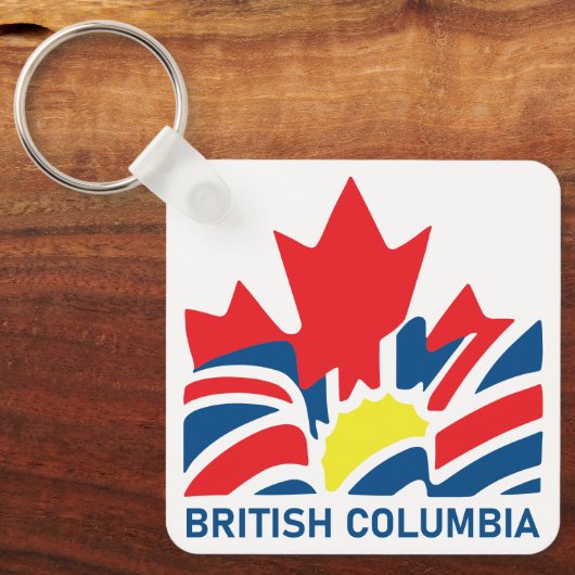 Brits-Columbia Vlag Canada Souvenirs Sleutelhanger (Voorkant)