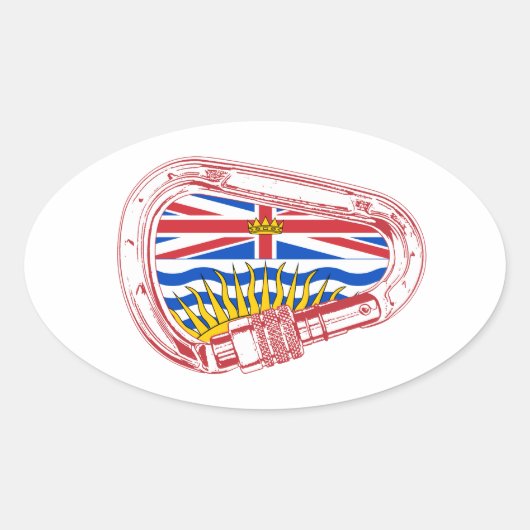 Brits-Columbia-vlag — Carabiner Ovale Sticker (Voorkant)