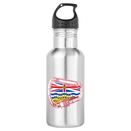 Brits-Columbia-vlag — Carabiner Waterfles (Voorkant)
