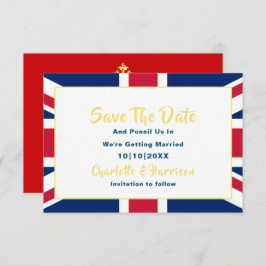 Brits EU Jack Flag Destination Wedding Save The Date