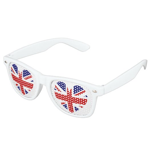 Brits EU-vlag - hartsymbool Retro Zonnebril (Gekanteld)