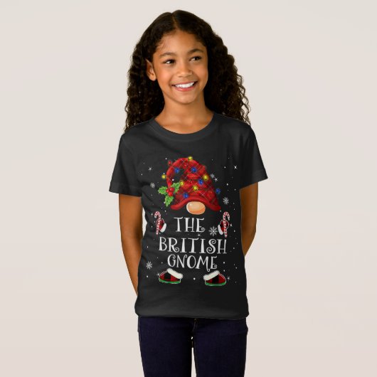 Brits Gnome Buffalo met kerstboom T-shirt (Voorkant volledig)