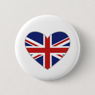 Brits hart ronde button 5,7 cm