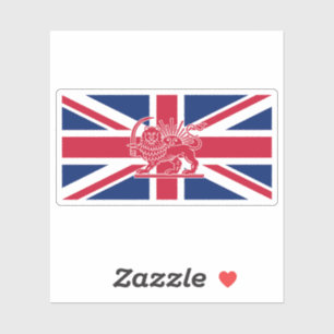 Brits-Iraanse Erfgoedvlag Leeuw en Zon Ontmoeten Sticker