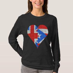 Brits keet van Puerto Ricaanse vlag T-shirt