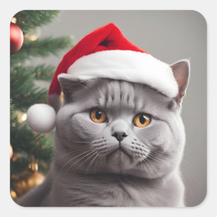 Brits Korthaar Kerstmis Vierkante Sticker