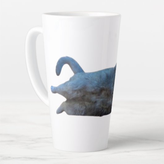 Brits Korthaar Kitty Kat Liggend op Zijkant Latte Mok (Linkerhoek)