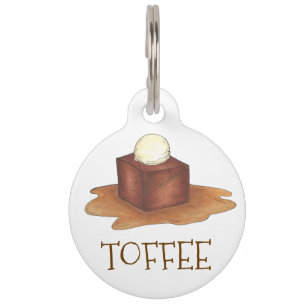 Brits Label van Sticky Toffee Pudding Foodie Pet D Huisdierpenning