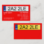 Brits nummer Bord - rood Visitekaartje (Voorkant / Achterkant)