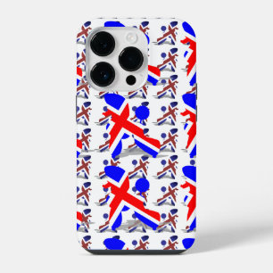 Brits ogend hondenpatroon iPhone 14 plus hoesje