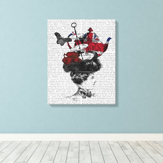 Brits Pet vanmiddag Tea Canvas Afdruk (Insitu (Houten vloer))