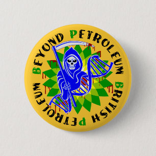 brits petroleumblauw ronde button 5,7 cm