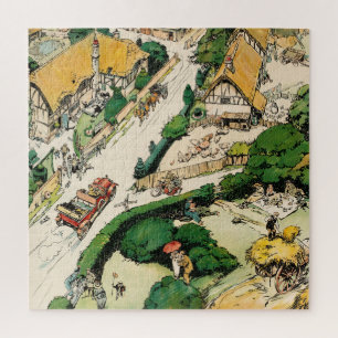 Brits platteland, klein dorp, oude huizen legpuzzel