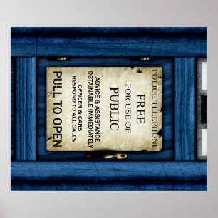 Brits politie openbaar telefooncel bord kunstposte poster