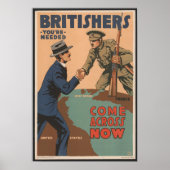 Brits poster voor inschrijving (Voorkant)