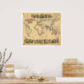 Brits rijk over de hele wereld 1855 poster (Keuken)