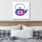 Brits schilvas met tapot canvas afdruk (Insitu (Slaapkamer))