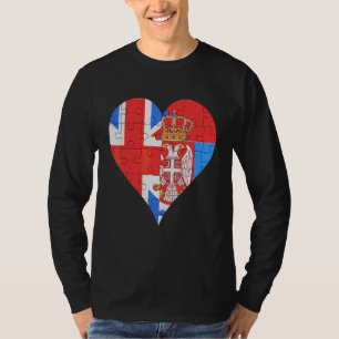 Brits Servisch Vlag Hart T-shirt