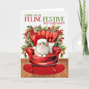 Brits Sinaasappel Tabby Kerstmis Kat FELINE Feeste Feestdagen Kaart