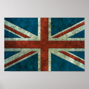 Brits staaleffect met vlag poster