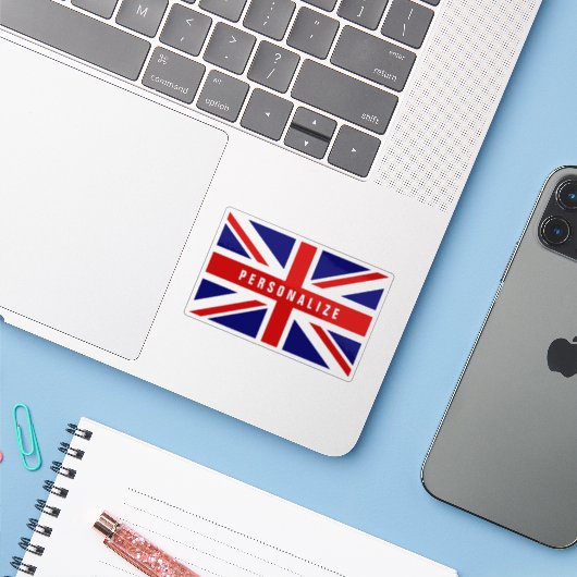 Brits Sticker van vinyllaptop met vlag van de Brit (Laptop met iPhone)