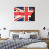 Brits vlag op een gebarsten muur canvas afdruk (Insitu (Slaapkamer))