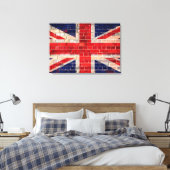 Brits vlag op een muur canvas afdruk (Insitu (Slaapkamer))