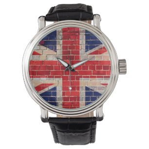 Brits vlag op een muur horloge