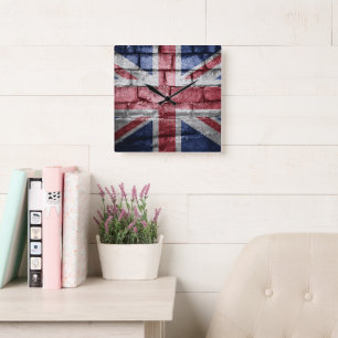 Brits vlag vierkante klok