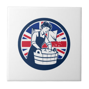 Brits vlag-vlaggenpictogram van de Britse wasunie Tegeltje