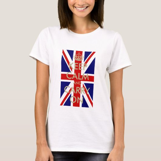 Brits vlaggen houden kalm t shirt voor vrouwen (Voorkant)