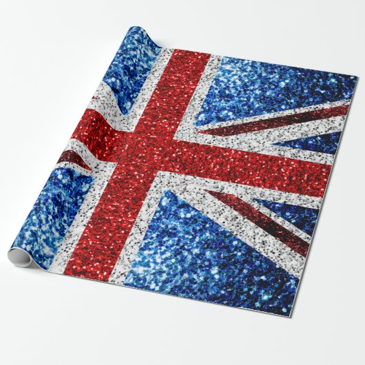 Brits vlaggen rode blauwe witte muggen cadeaupapier (Uitgerold)