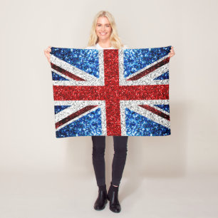 Brits vlaggen rode blauwe witte muggen fleece deken