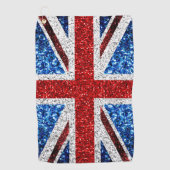 Brits vlaggen rode blauwe witte muggen golfhanddoek (Voorkant)