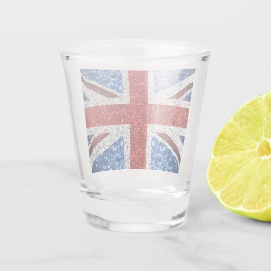 Brits vlaggen rode blauwe witte muggen shot glas (Achterkant)